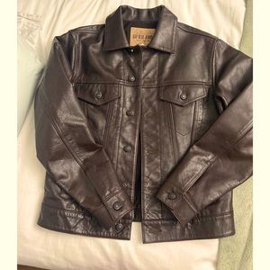 Gap brown leather jacket